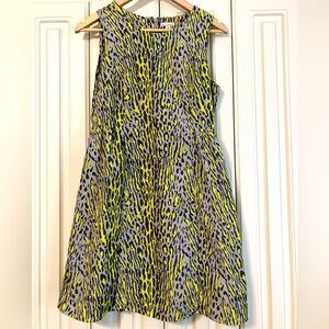 GAP Pamela Animal Print Sleeveless Summer Dress With Pockets Size‎ 4 Petite